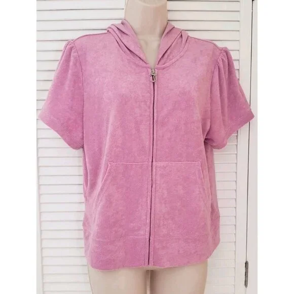 NWT JUICY COUTURE BLING TOWEL TERRY SHORTIE SET DEWBERRY XLARGE - Picture 4 of 15